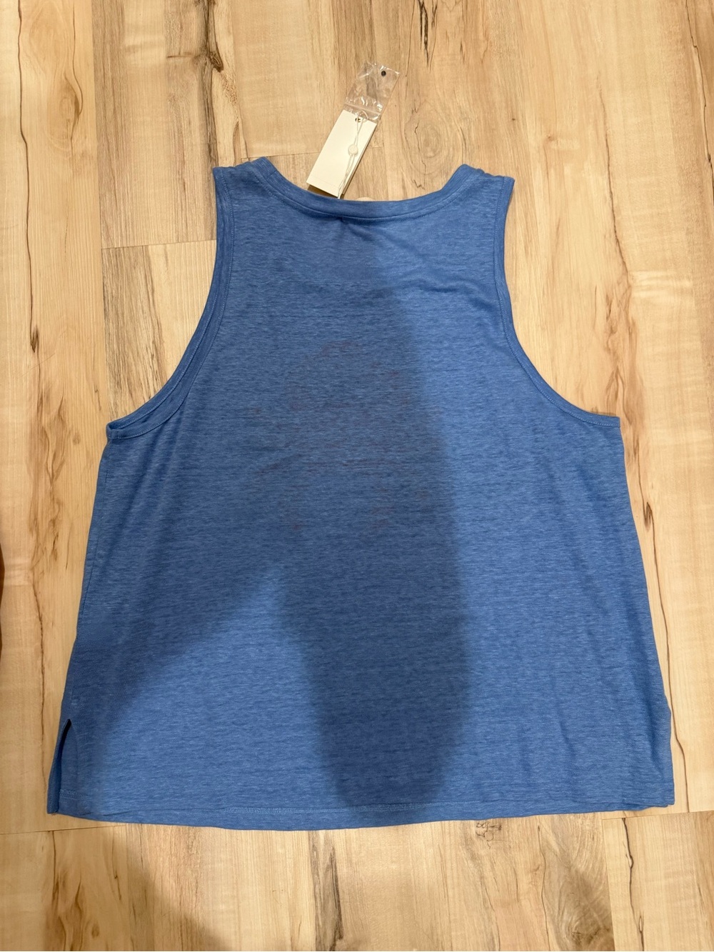 Tory Burch Blue Crewneck Top with Orange Logo Tag - Picture 4 of 4